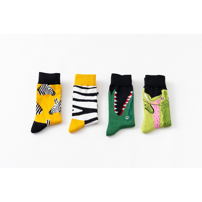 KK-52 kaos kaki wanita cotton tebal lucu korea motif hewan zoo socks import jepang