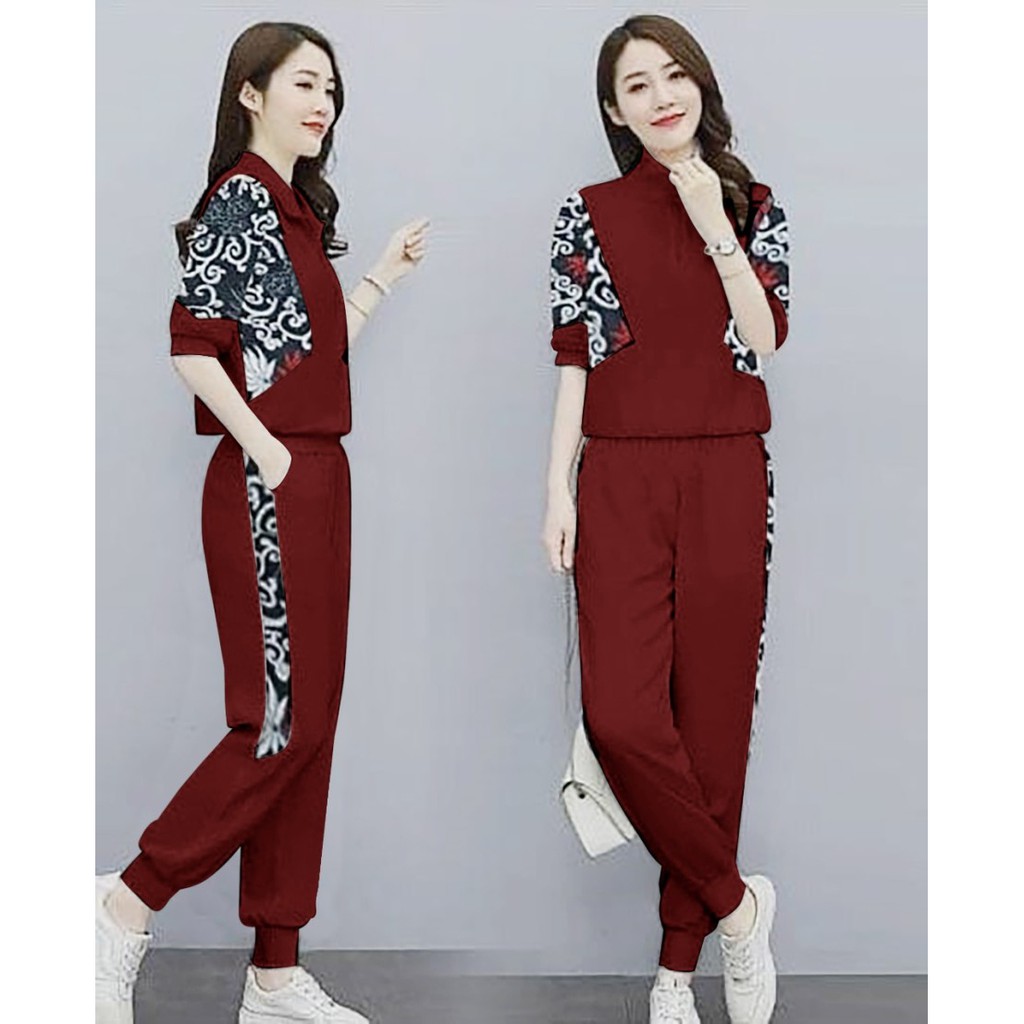 ✻INS Setelan wanita terbaru korea murah /[SET TRAINING BATIKA FT]Setelan Wanita Babytery / set jumbo