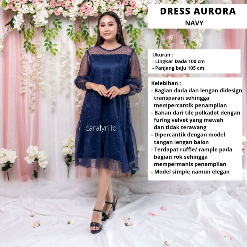 DRESS KONDANGAN WEDDING DRESS WANITA BRUKAT TERBARU AURORA