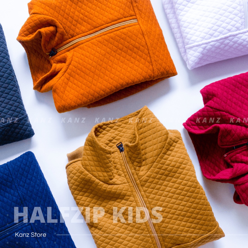 Halfzip Jacket Anak | Jaket Bayi / Anak Usia 3 bulan - 8 tahun | Basic Polos Knitt pakaian anak unisex