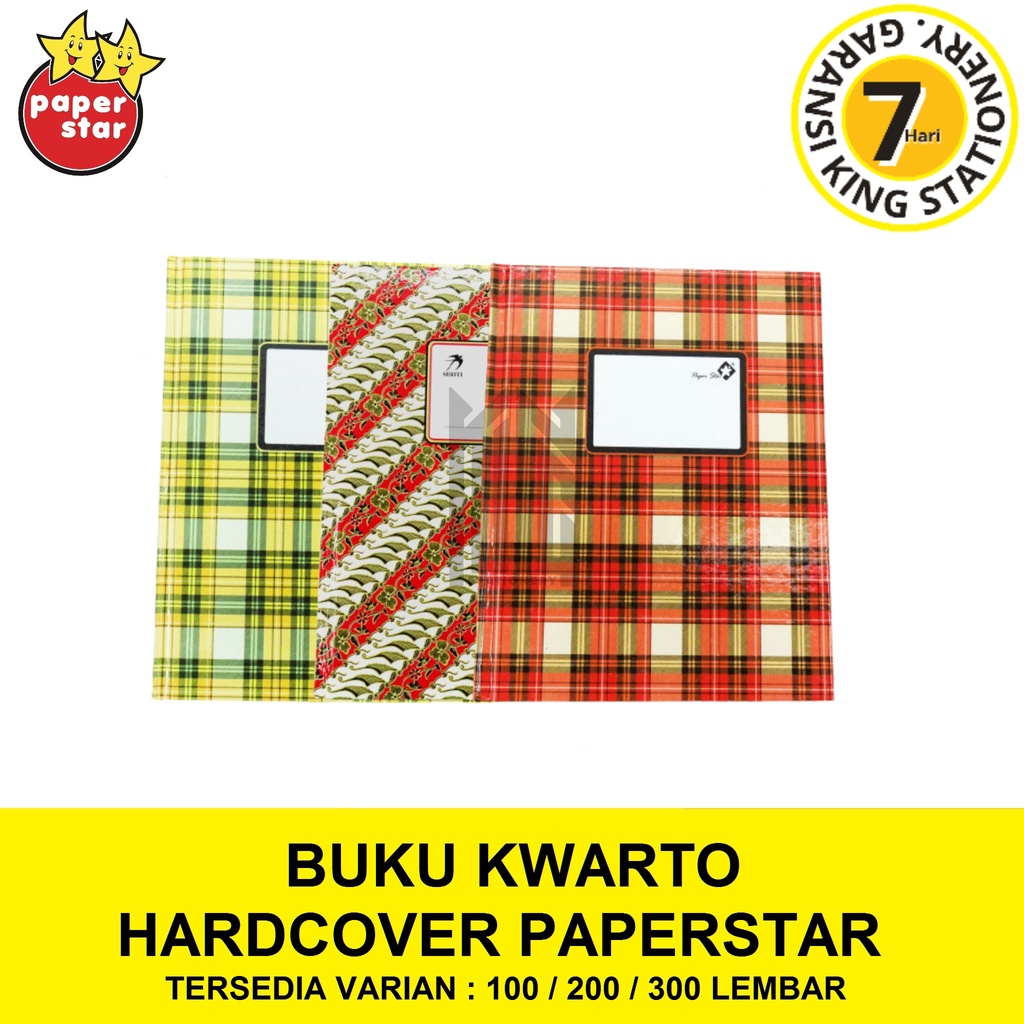 

BUKU KWARTO / QUARTO HARDCOVER PAPERSTAR 100 / 200 / 300 LEMBAR