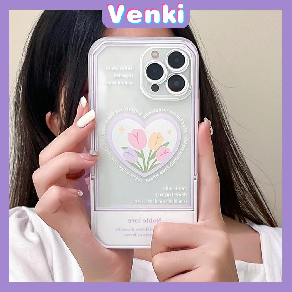 iPhone Case Acrylic Invisible Folding Stand Silicone Soft Case Airbag Shockproof Camera Cover Flower Cute Compatible For iPhone 11 Pro Max 13 Pro Max 12 Pro Max 7Plus xr XS Max