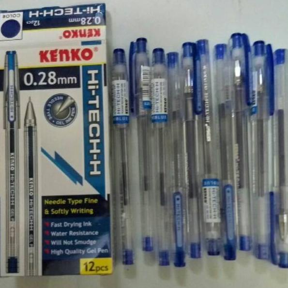 

52 Pulpen Kenko Hi-Tech-H Gel Pen SATUAN - Tinta HItam dan Biru 0.28 0.4 mm ➡ ➡