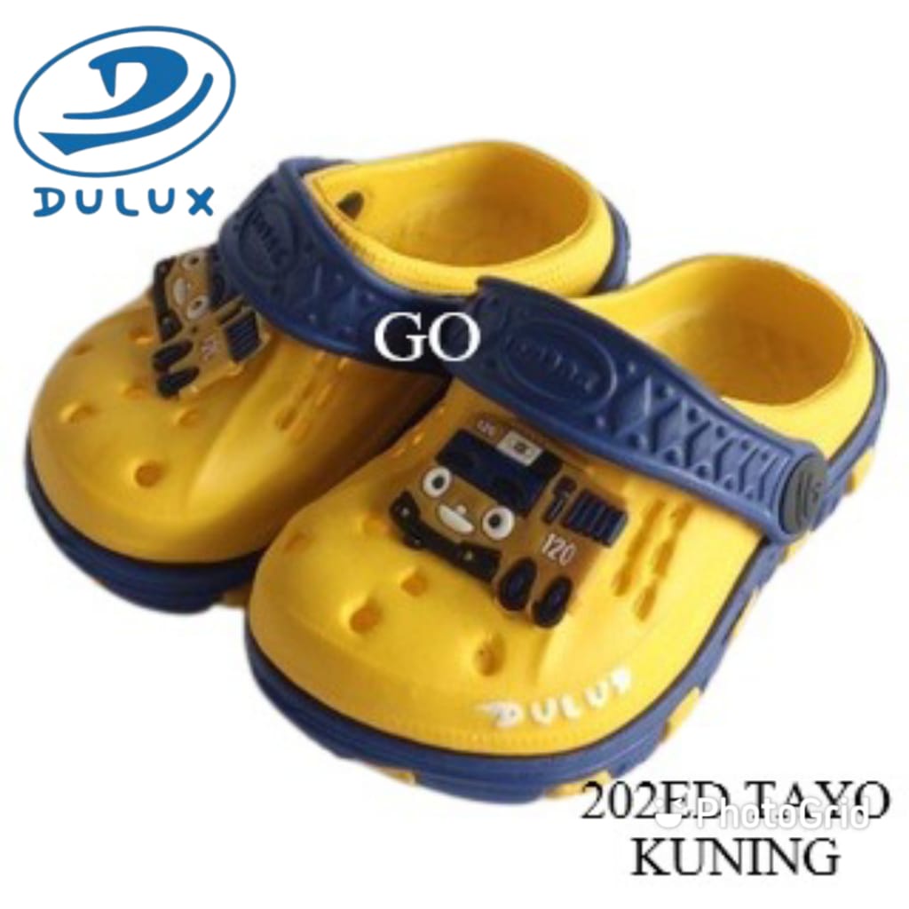 gos DULUX 202ED Sandal Baim Anak laki-laki Bergmabar karakter Lucu Sandal Anak Selop Tali belakang Motif Tayo