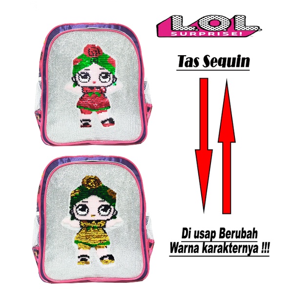 Tas Ransel Anak Sekolah SEQUIN L.O.L - Ransel Sekolah TK/Paud L.O.L usap