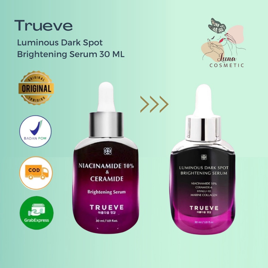 TRUEVE NIACINAMIDE 10% &amp; CERAMIDE Luminous Dark Spot Brightening Serum 30ml | Serum Wajah 30ml