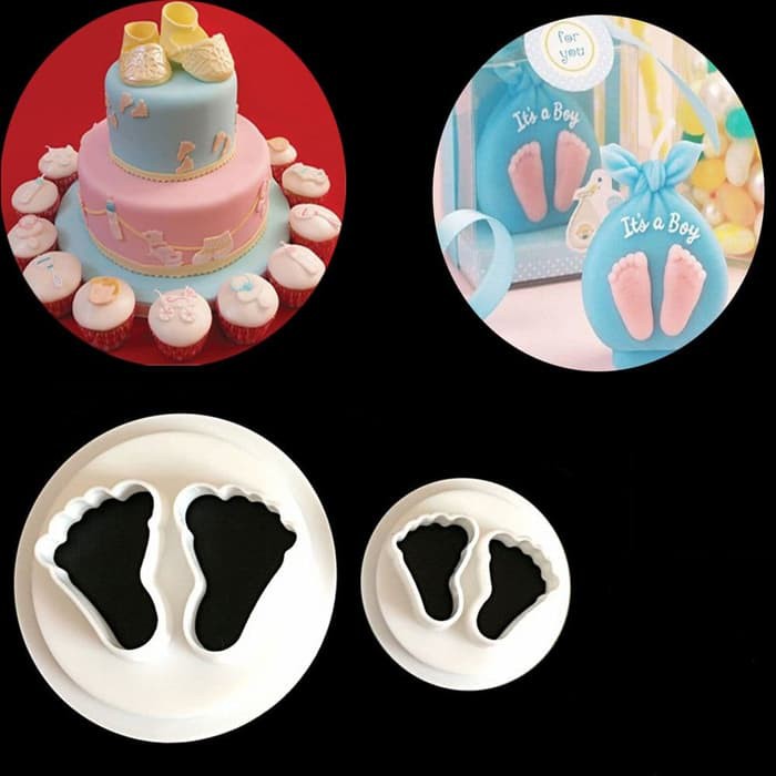 Fondant Cutter - Cetakan Fondant Baby Feet (2pcs)