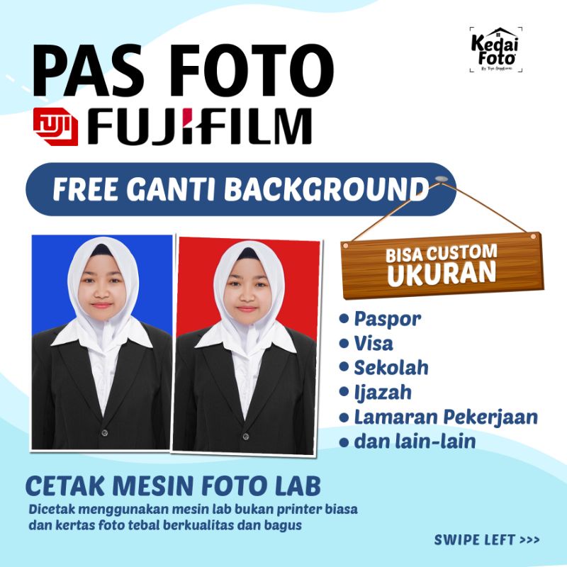 Cetak Pas Foto Doff Glossy Silky Fujifilm Foto Kualitas Lab