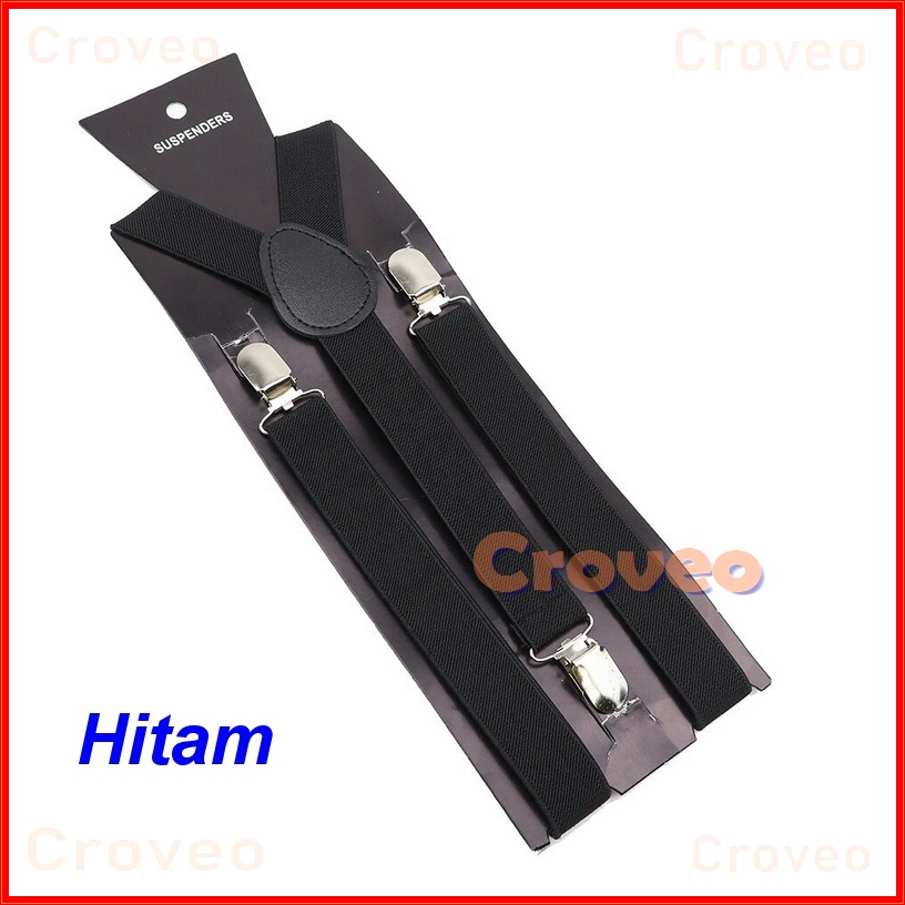 Suspender Bretel Dewasa Pria Wanita Tali Jojon 2,5 Cm Hitam Model Y Garter Ikat Pinggang Grosir Import Elastis Coklat Merah Biru Dasi Kupu Pesta Wisuda Aksesoris Pengantin Wedding Bowtie Murah Ospek Pernikahan Inch set Paket anak sabuk x Gasper Fit XL