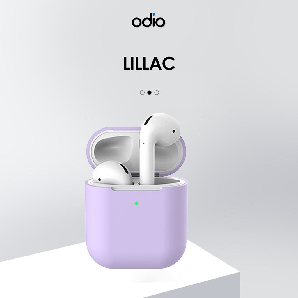 Silicon / Case  Airpods Gen 2  (Premium Silicone Case + Free Hook) By ODIO Indonesia.-Lillac
