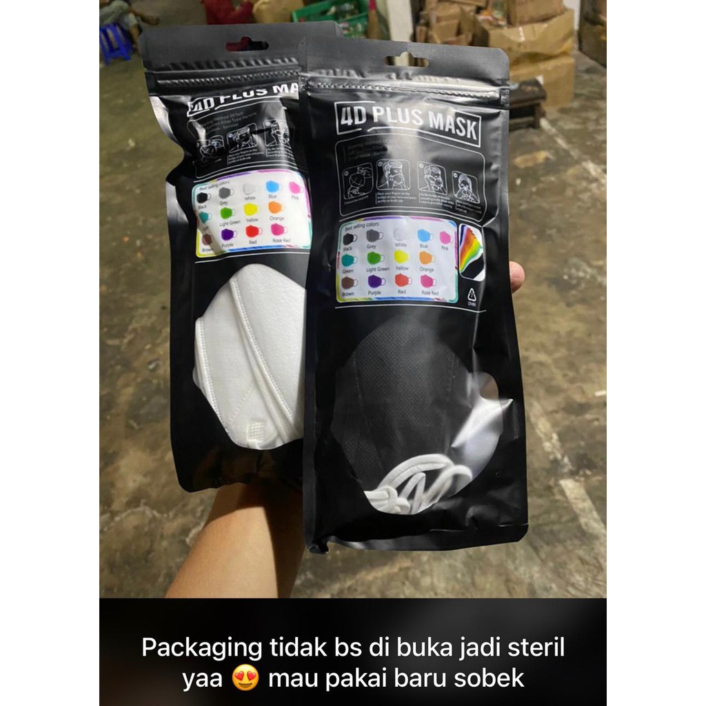 MASKER KF94 IMPORT 4D PLUS MASK KOREA SACHET ISI 10 DISPOSABLE FACE