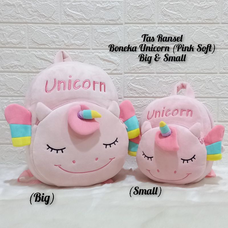 TAS ANAK UNICORN UKURAN KECIL DAN BESAR ASLI IMPORT/TAS SEKOLAH PAUD TK SD UNICORN LEMBUT/TAS BALITA