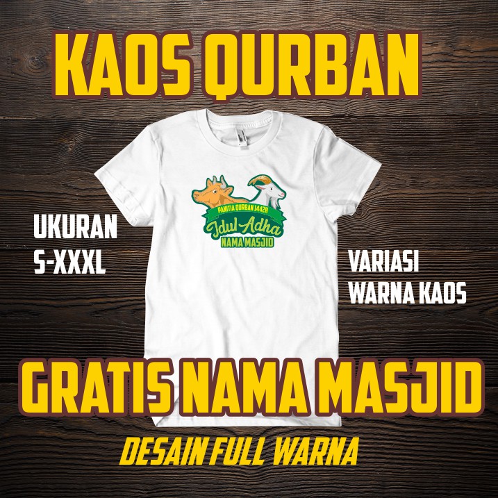 SABLON KAOS PANITIA QURBAN TERBARU 2021 GRATIS NAMA MASJID POLOS MURAH