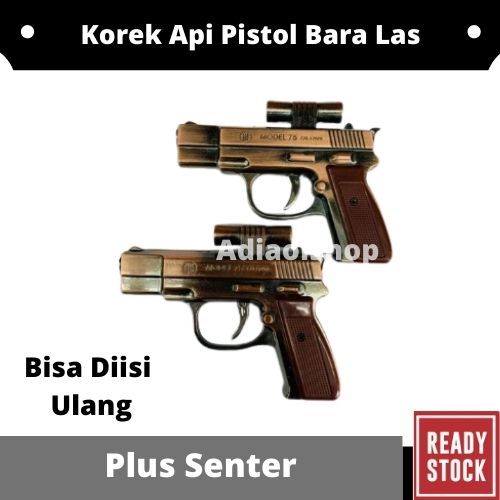 Korek Api Bara Model Pistol Laser Plus Senter Model 75