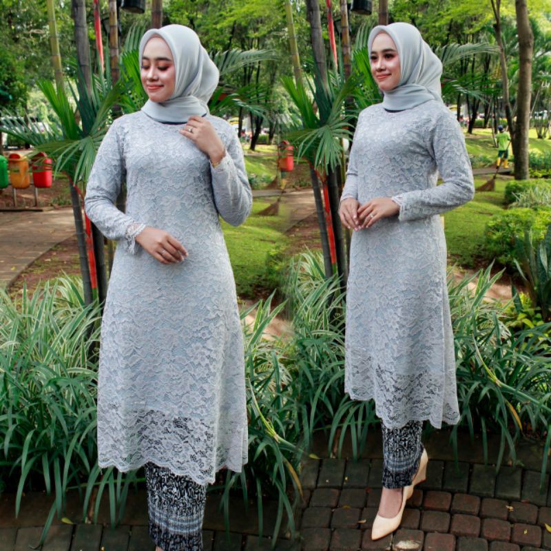 BATIK SET KEBAYA TUNIK BROKAT JUMBO