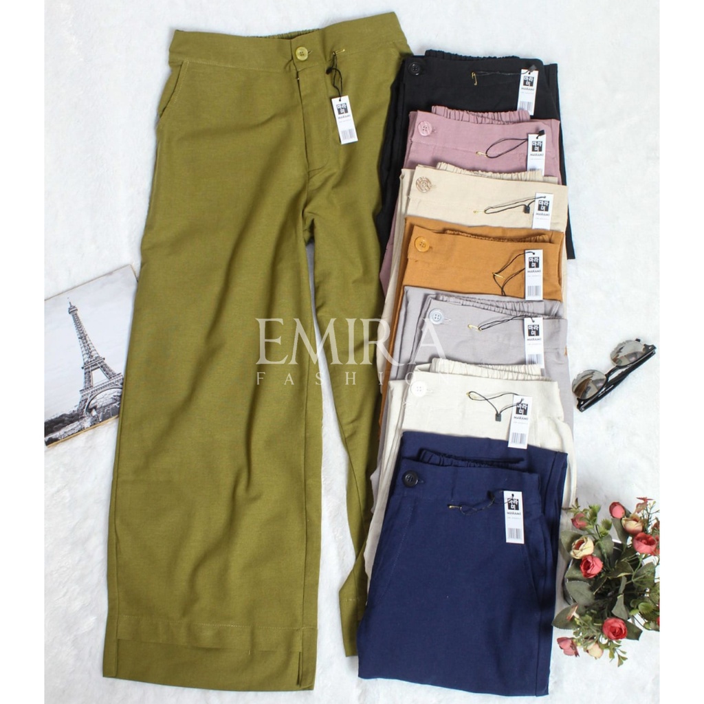 CELANA KULOT LINEN WANITA BASIC PREMIUM ALL SIZE FIT TO XL