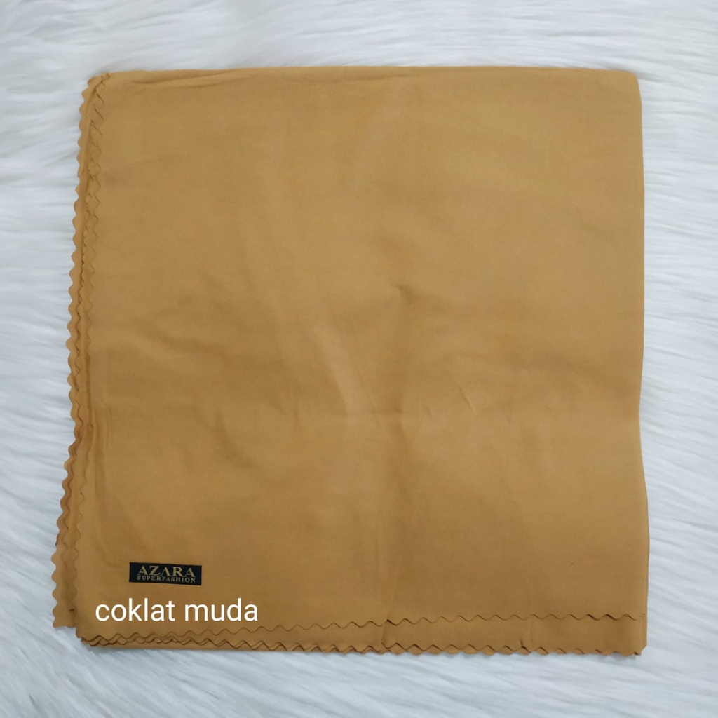 Hijab Azara Oskara / masahi syari 130x130cm LC Jilbab square / segiempat jumbo syar'i Lasercut/Voal-Coklat muda