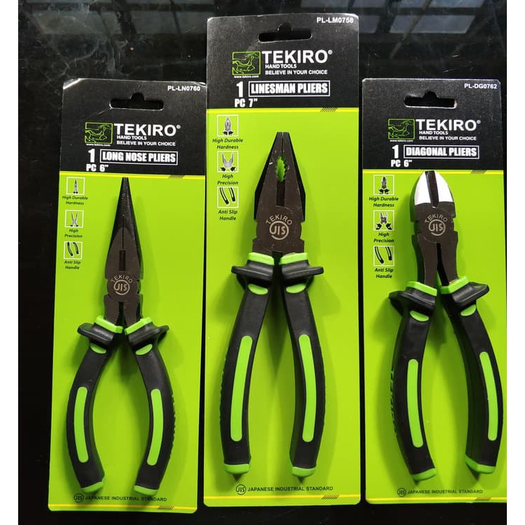 Tekiro Tang Potong Tang Lancip Tang Kombinasi Set 3 Pcs - Tang Tekiro Set 3 Pcs MURAH Original