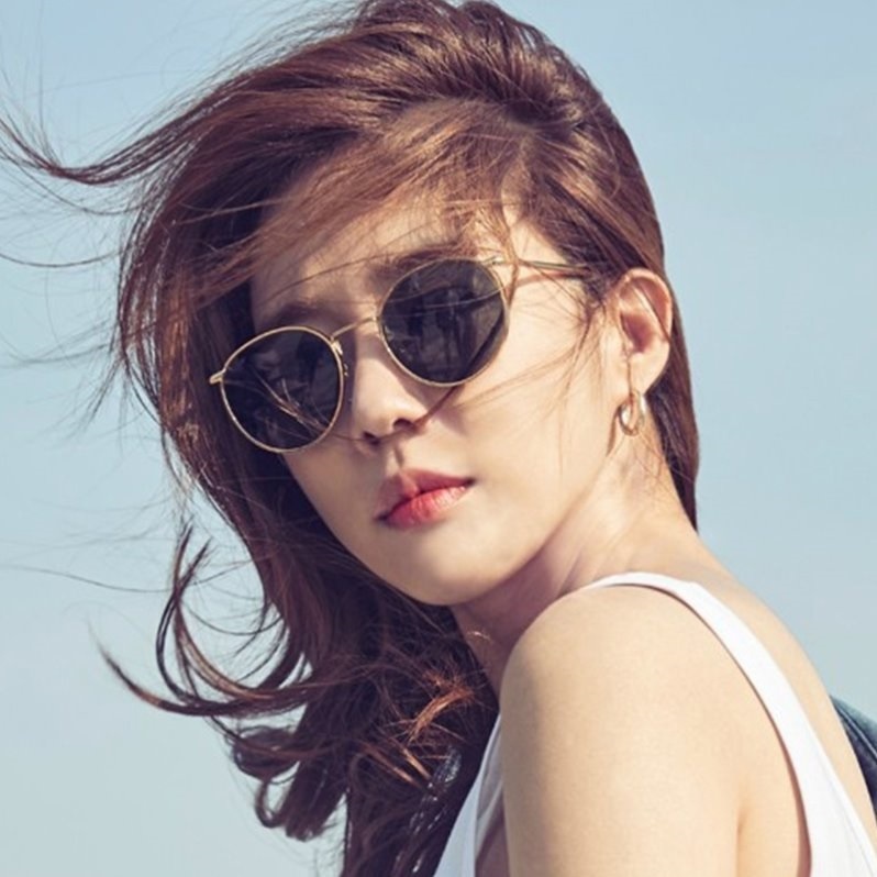 Korean Ulzzang Retro Bulat Wanita Kacamata Hitam Sunglasses