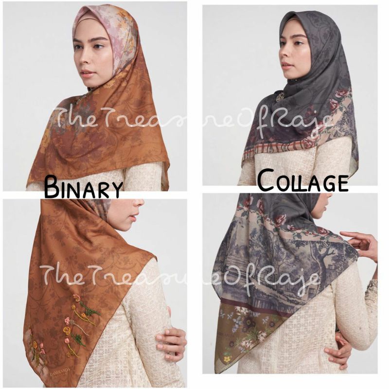 Binary Scarf Collage Scarf Riamiranda Signature Ria Miranda RM Montasa