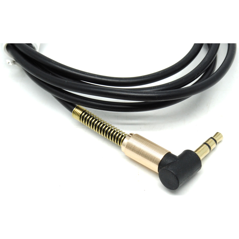 Kabel AUX Audio 3.5mm Male to 3.5mm Male HiFi L Shape - Black