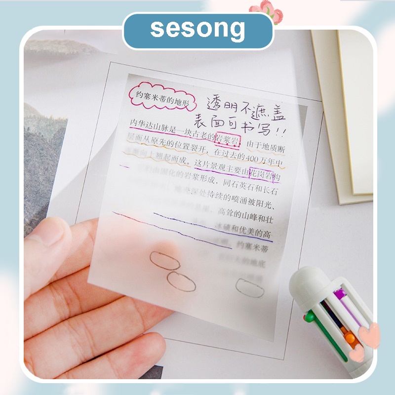 

Sticky Note Transparan Tahan Air Untuk Kantor / Sekolah/ Plastik Dapat Ditulis Permukaan Halus S