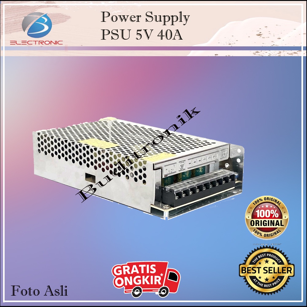 POWER SUPPLY INDOOR 5V 40A GARANSI PSU 5V 40A