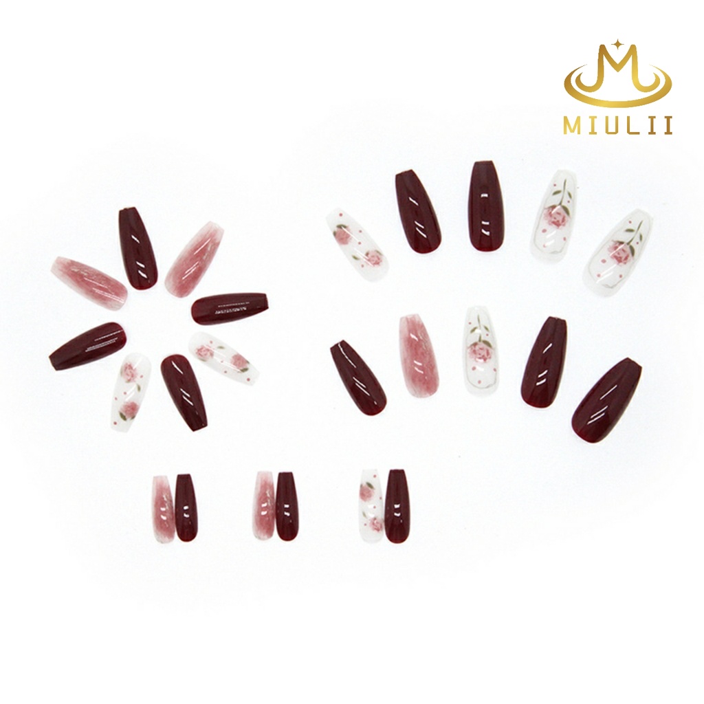 MIULII / KUKU PALSU   A0541  / 24PCS / 3D / NAIL ART / PREMIUM / CUTE / FREE LEM JELLY / KUTEK