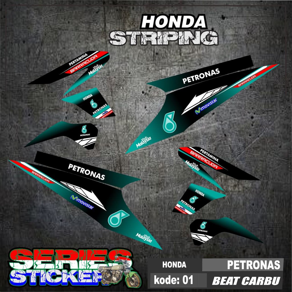 (cod) STRIPING  BEAT CARBU PETRONAS -  STICKER BEAT CARBU PETRONAS kode 01 - list variasi racing