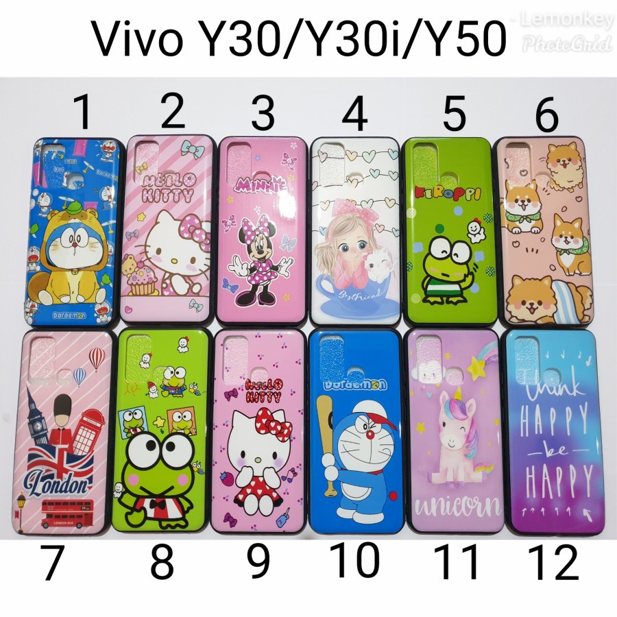 Case Softcase Fuze Hitam Vivo Y30 / Vivo Y50 Motif Karakter Disney