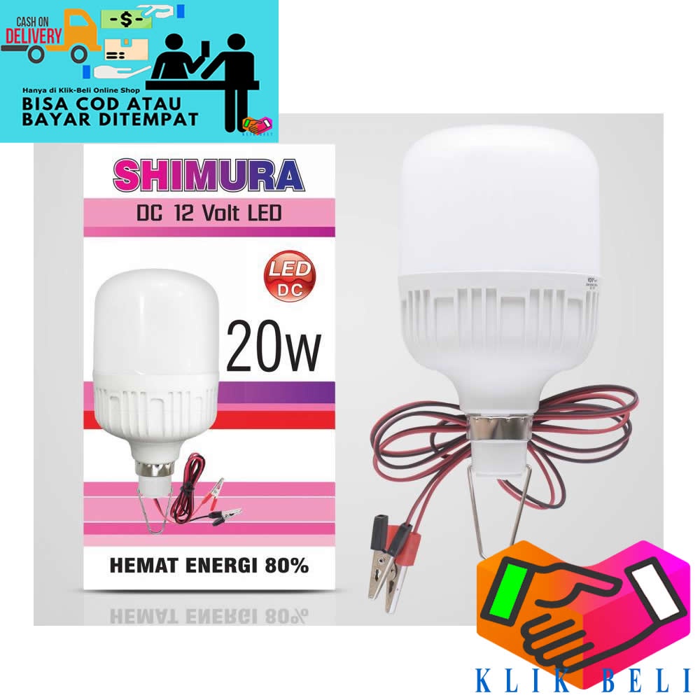 Bohlam Aki Shimura Lampu LED DC 12V Lampu Jepit Baterai 5w / 10w / 15w / 20w / 25w