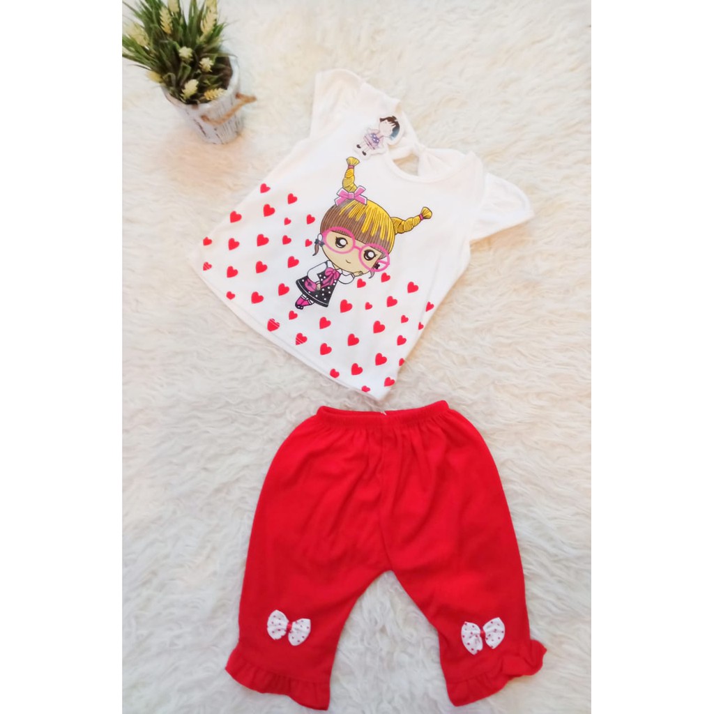 baju bayi perempuan - pakaian bayi perempuan / Setelan baju perempuan umur 3 bulan sampai 9 bulan