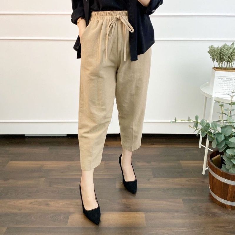 lexy pants bahan crinkle terbaru celana 7/8 wanita