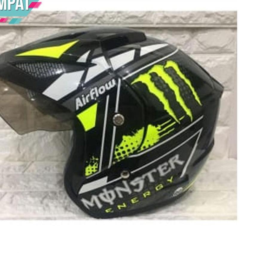 ۩ Helm Motor SNI Monster BXP Ori Hitam - KUNING Setara KYT Centro INK ▼