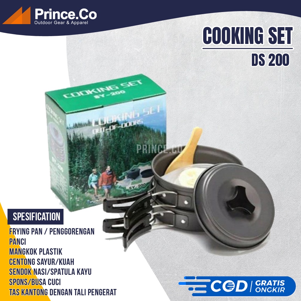 Cooking Set Outdoor Camping DS/SY 200 Nesting Alat Masak Camping Gunung