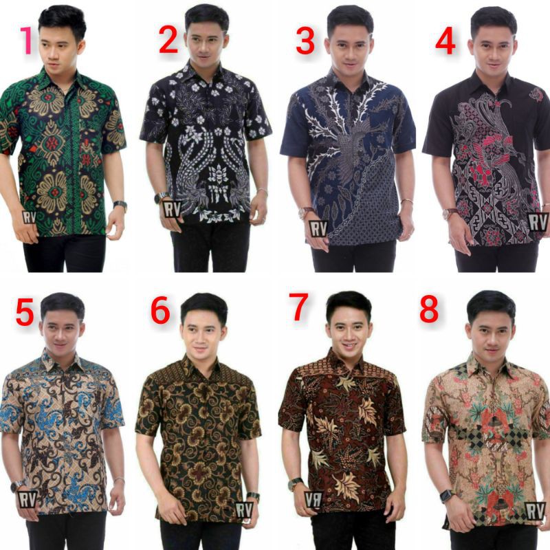 Atasan Zahira batik pria batik pria sogan lengan pendek batik pria modern
