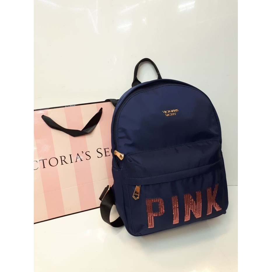 Tas Ransel Kuliah Victoria Secret VS Pink Sequin Backpack Import Murah