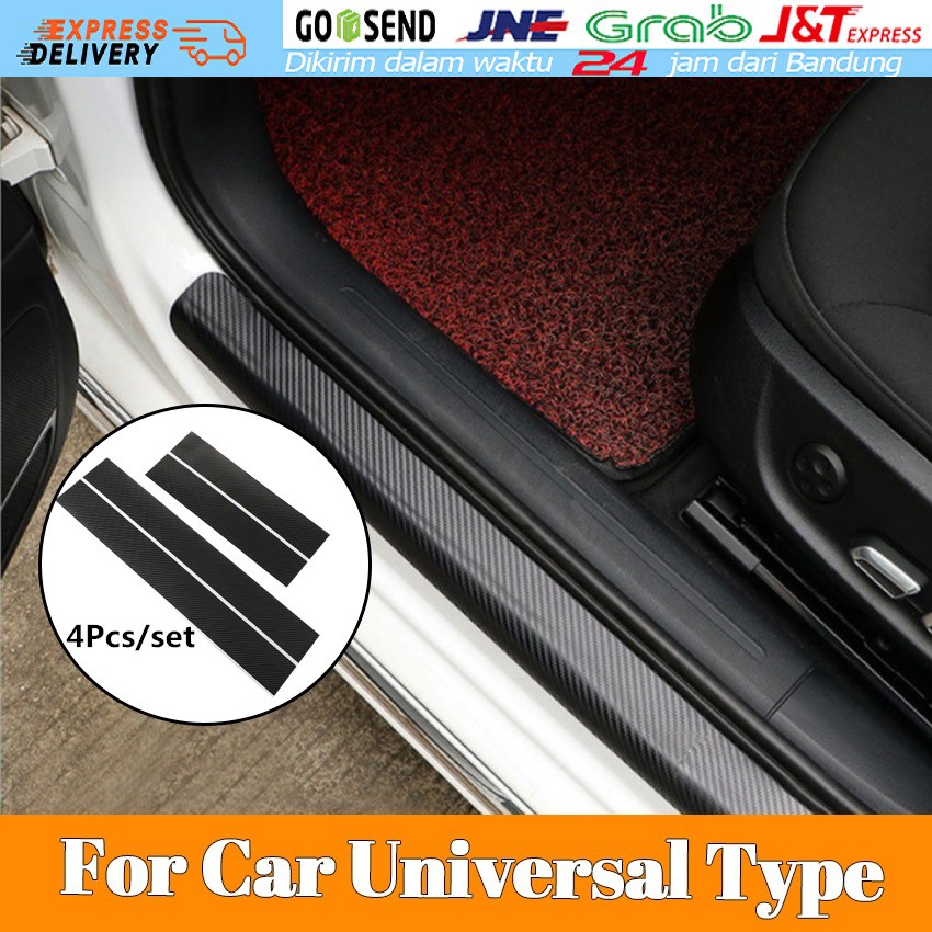 4PCS 3D Stiker Karbon Fiber Anti Gores Carbon Fiber Bumper