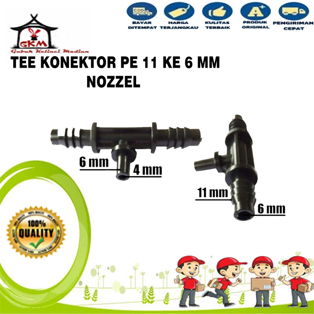 Konektor Selang PE 11 Ke 6MM