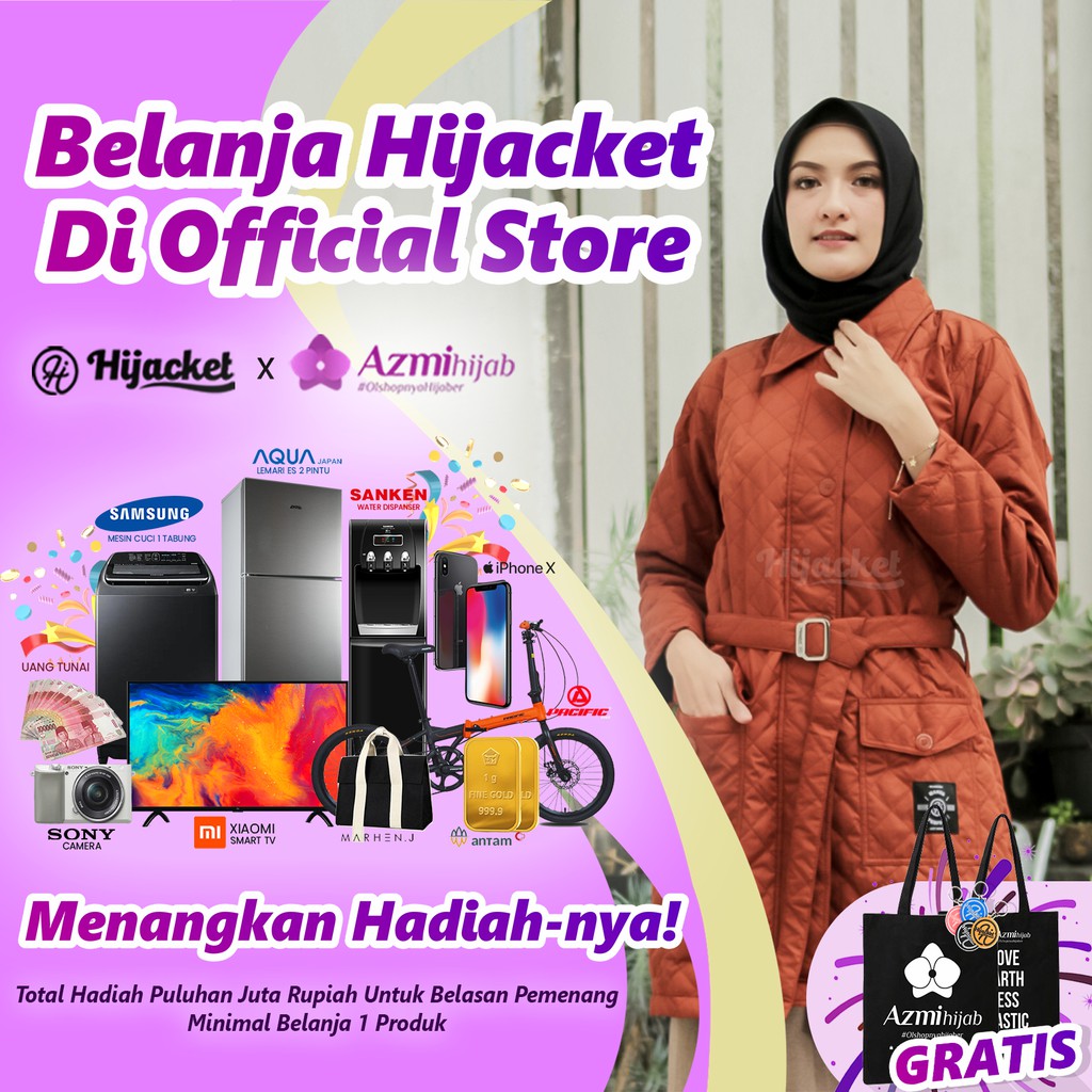 ✅Beli 1 Bundling 4✅ Hijacket AGNEZIA Original Jacket Hijaber Jaket Wanita Muslimah Azmi Hijab-0