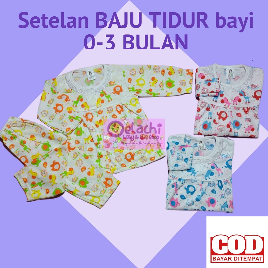 Setelan Baju Bayi Perempuan/Setelan Baju Anak Perempuan 0-3 Bulan