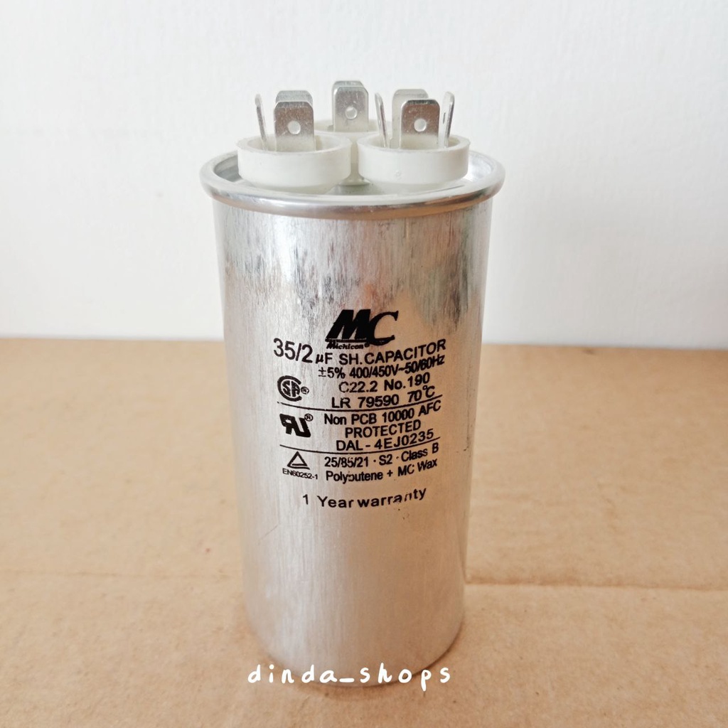 KAPASITOR AC / CAPACITOR AC LG 3 KAKI 35/2 uF (MERK MC) 35/2 MIKRO