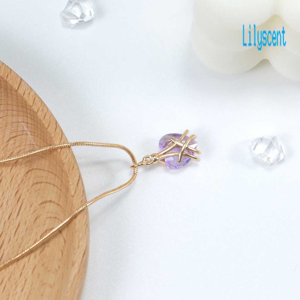 Kalung Hias Liontin Batu Kelahiran Kristal Imitasi Adjustable Untuk Wanita