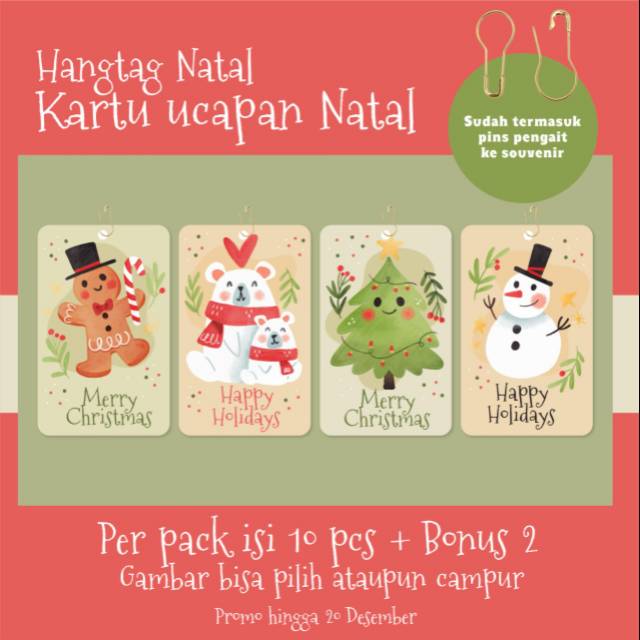 

Thanks card natal / thanks card custom natal / hangtag natal