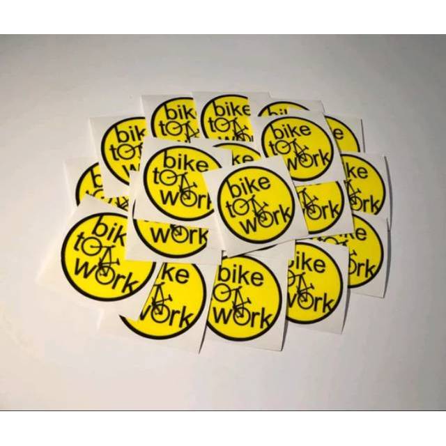 Stiker Decal logo bike to work Shopee Indonesia Stiker Decal logo bike to work Shopee Indonesia