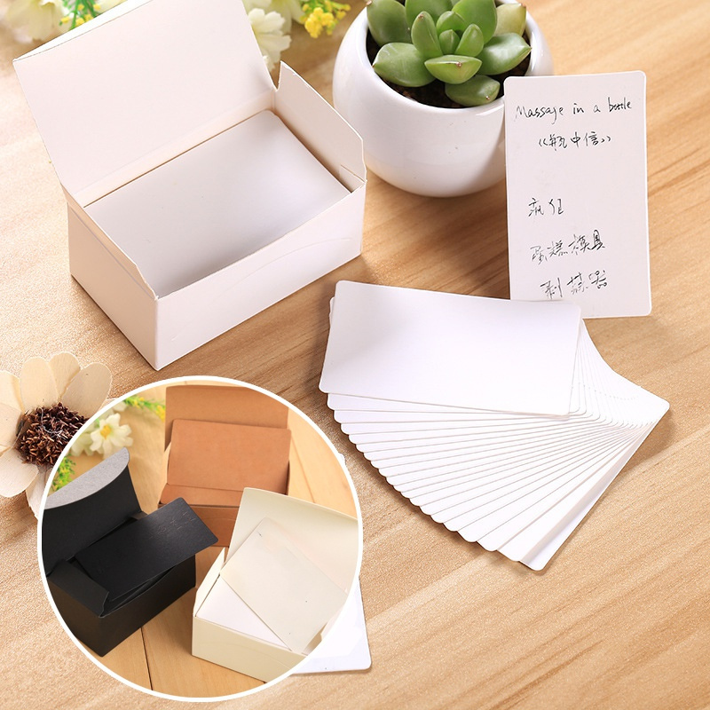 90 Sheets Creative Solid Color Note Retro Kraft Paper Word Message Card DIY Blank Cards