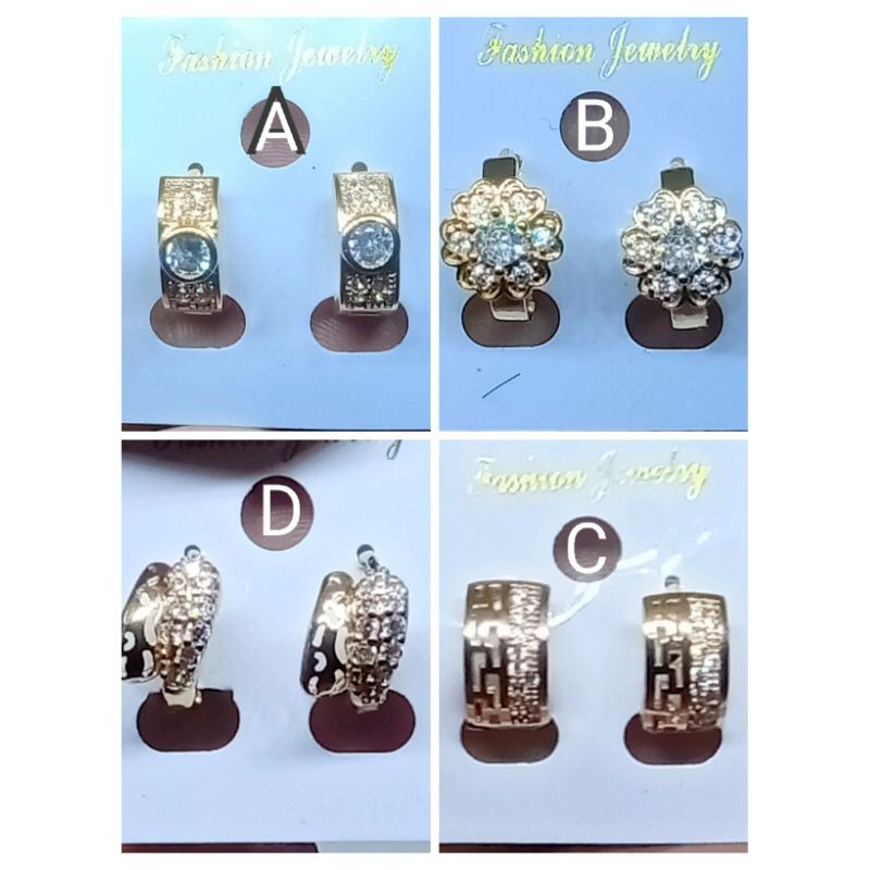 L30. Anting xuping wanita lapis emas dgn mata zircon