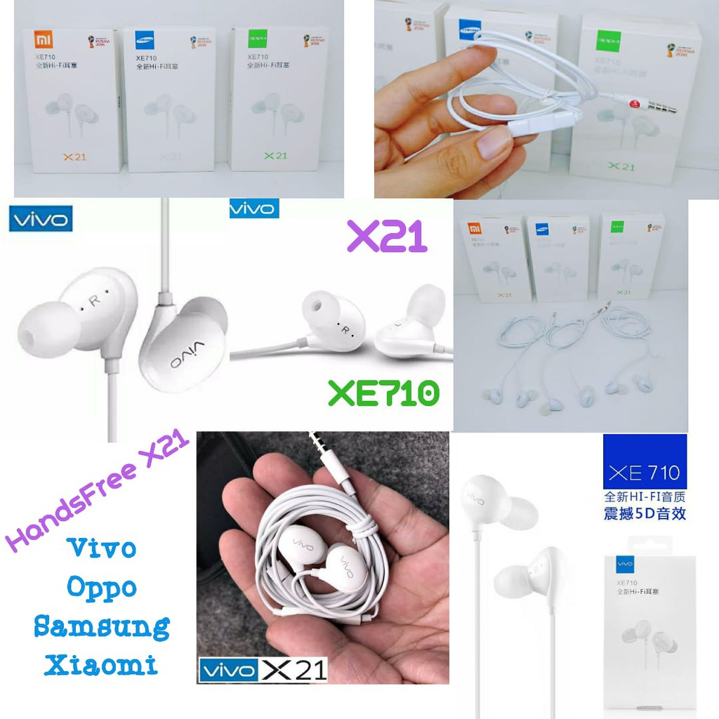 Handsfree X21 XE710 Branded Vivo Oppo Xiaomi Samsung Headset X21 XE710 Merk HP