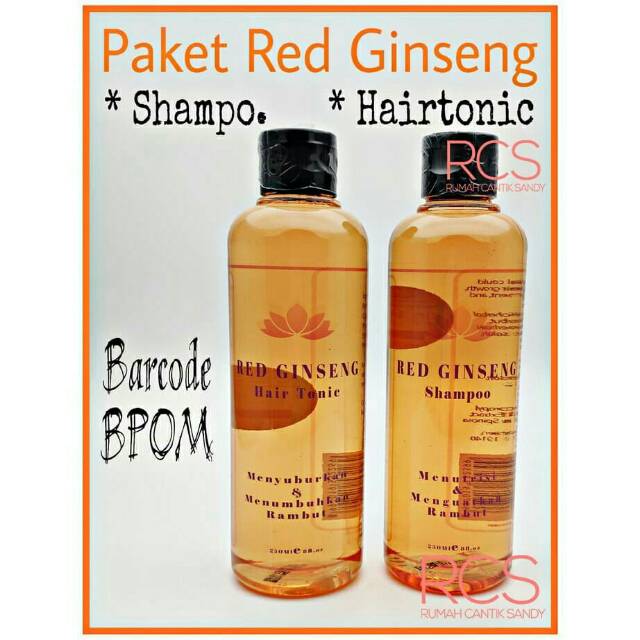 PAKET RED GINSENG HAIR TONIC HAIR TONIC GINSENG  SHAMPOO GINGSENG SAMPO PELURUS RAMBUT