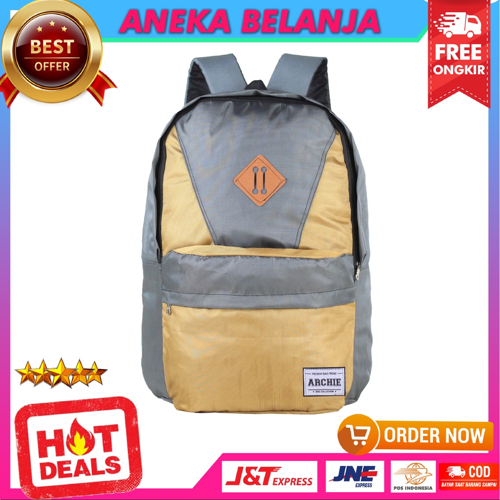 Tas Ransel Pria Tas Punggung Distro Archie Backpack Cowok Sekolah Kuliah Kerja Pria Keren Termurah Model Fashionable Bahan Awet Tebal Harga Terlaris Terjangkau Berkualitas